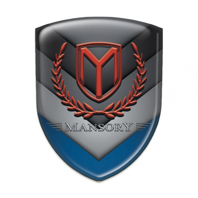 Mansory Silicone Car Decal Badge Multicolour V Shape details 