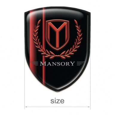 Mansory Silicone Badge Black with Red Lines print 