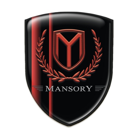Mansory Silicone Badge Black with Red Lines print 