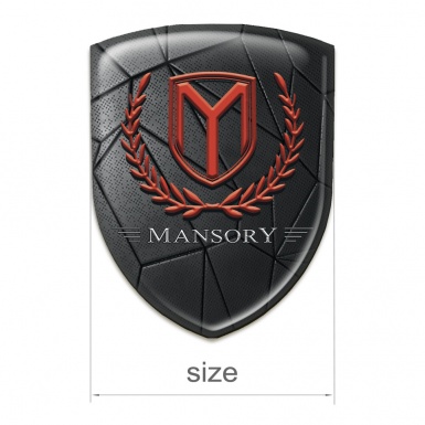 Mansory 3D Gel Emblem Black Mosaic and Red logo 