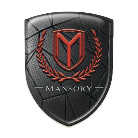 Mansory 3D Gel Emblem Black Mosaic and Red logo 