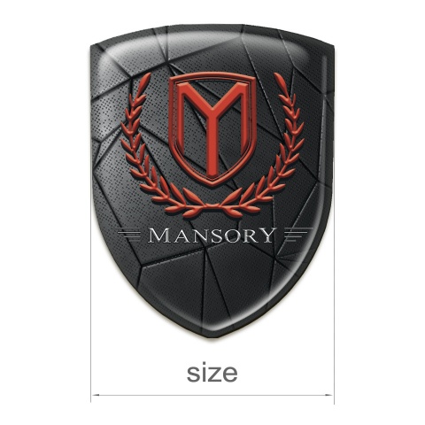 Mansory 3D Gel Emblem Black Mosaic and Red logo 