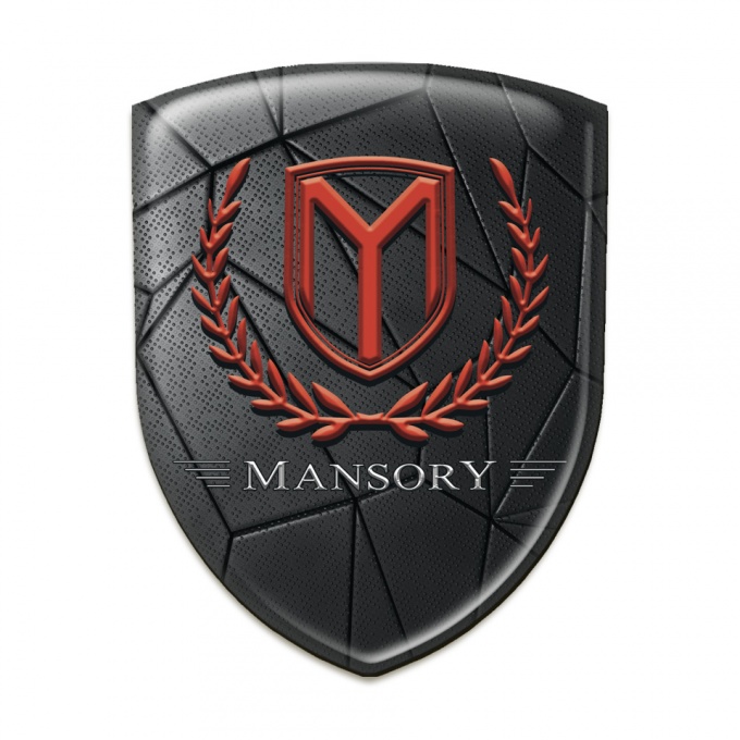 Mansory 3D Gel Emblem Black Mosaic and Red logo 