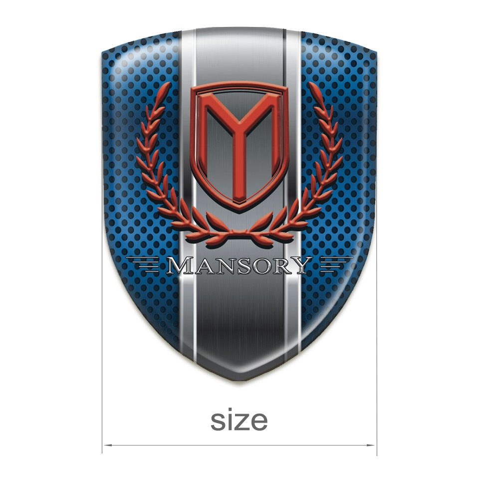 Mansory Tuning Badge Blue with Metal Effect | Domed Emblems | Stickers ...