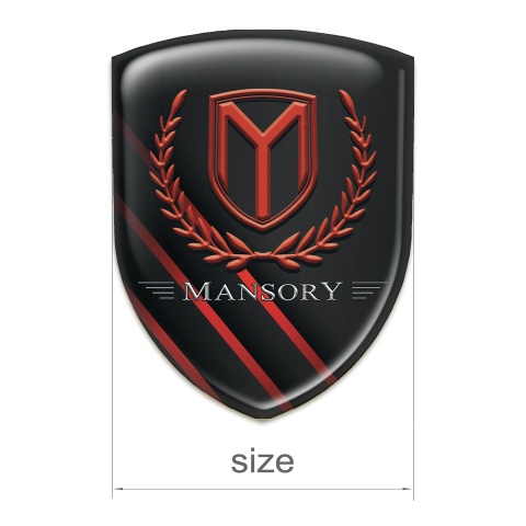 Mansory Car Accessories Badge Black wwith Red Diagonal stripes 
