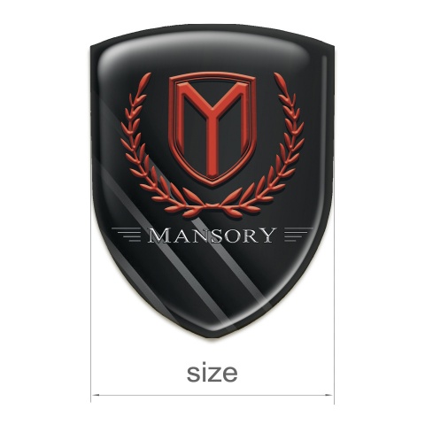 Mansory Self Adhesive Car logo Emblem Black with Grey Diagonal Stripes 