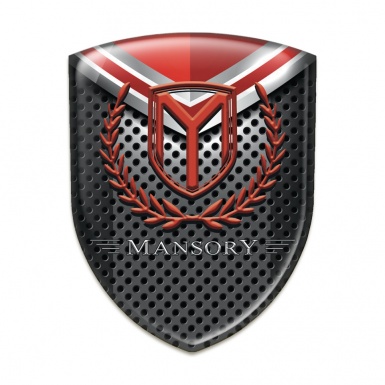 Mansory Silicone Car Decal Badge Perforated Base with Red Ornament