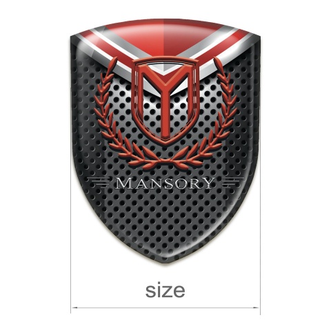 Mansory Silicone Car Decal Badge Perforated Base with Red Ornament