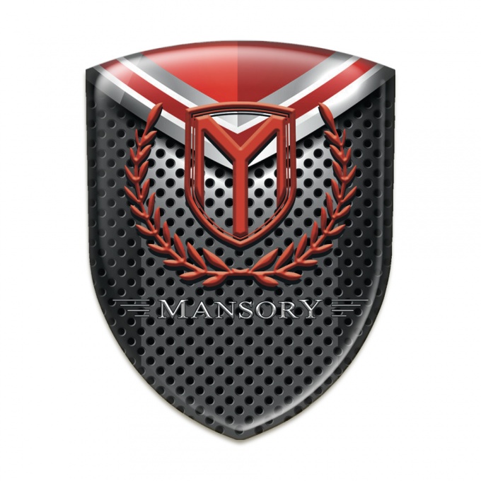 Mansory Silicone Car Decal Badge Perforated Base with Red Ornament