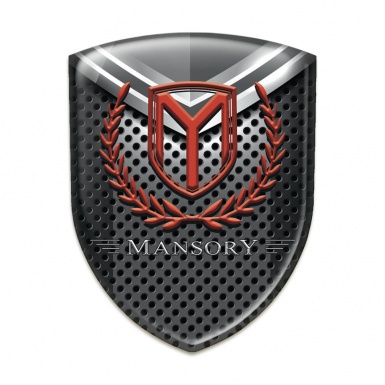 Mansory Silicone Badge Perforated base with Grey Detail 