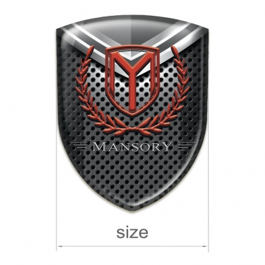 Mansory Silicone Badge Perforated base with Grey Detail 