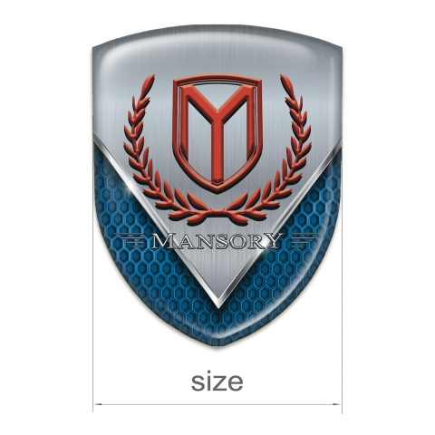 Mansory Domed Emblem Aluminium Sheet with Blue Mesh Decoration 