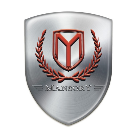 Mansory 3D Gel Emblem High Quality Silver Print 