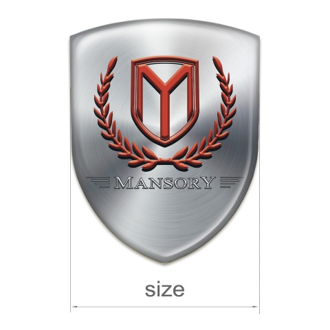 Mansory 3D Gel Emblem High Quality Silver Print 