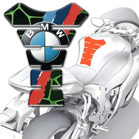 BMW Tank Guard Pads Green Mesh Motive 