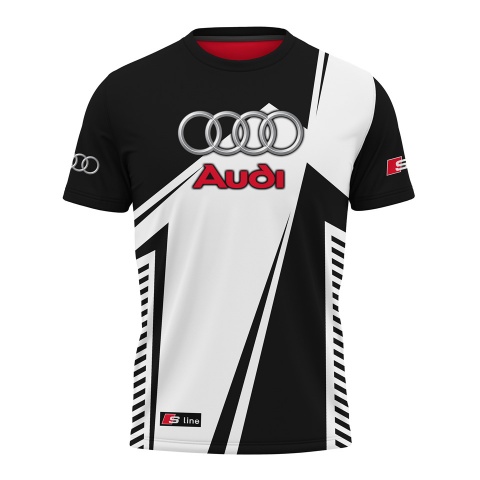 Audi S Line T-shirt Black White