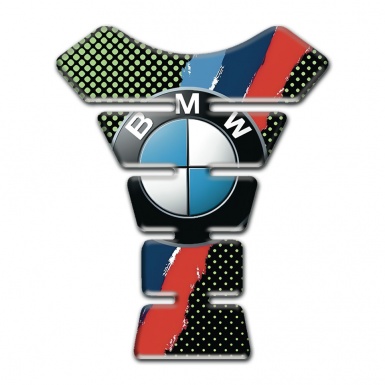 BMW Harz 3D Tankpad Motorrad Neon Punkte Stil