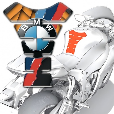 BMW Tank Guard Pads Orange Shape detail Style 