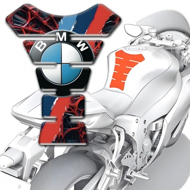 BMW Tank Pad Protector Red Spider Web Decoration 