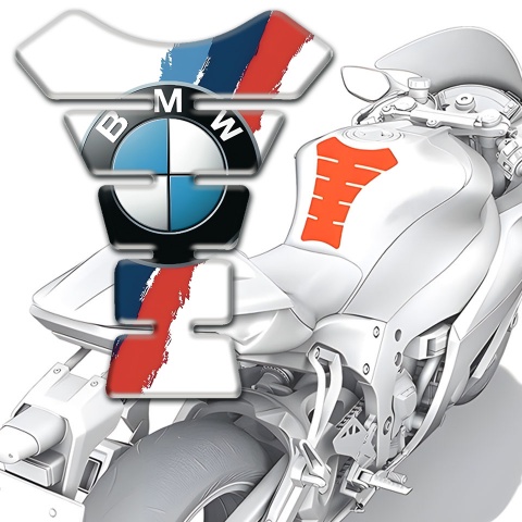 BMW Tank Protector White Nuance base and Classic Logo 