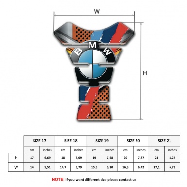 BMW Tank Protector Orange Perforated Background Motif