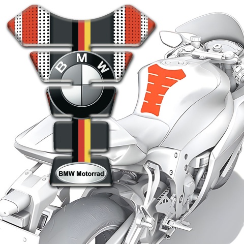 BMW Tank Pad Protector Motorcycle Style German Flag Motif 