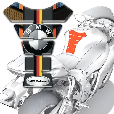 BMW Tank Guard Pads Motorcycle Style German Flag Effect