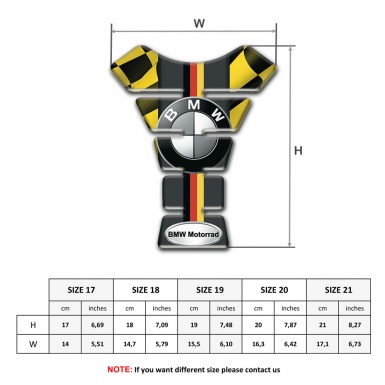 BMW Tank Protector Yellow Black Base German Flag Style 