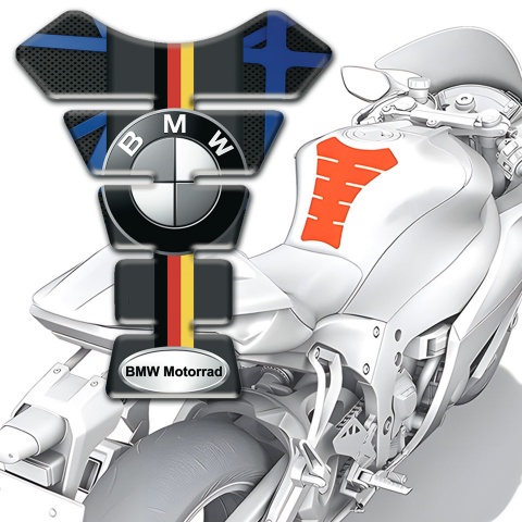BMW Tank Guard Pads Blue Lines Effect 