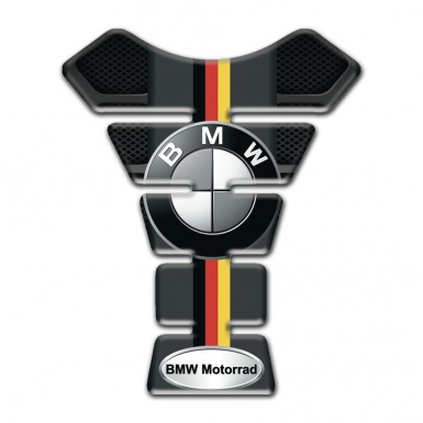BMW Tank Guard Pads Dark Base with German Flag Decoration 