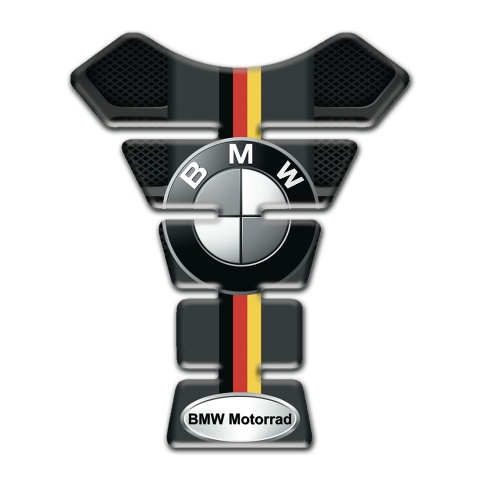 BMW Tank Guard Pads Dark Base with German Flag Decoration 