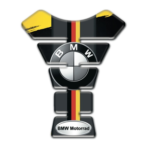 BMW Tank Guard Pads Black Yellow Base Decoration and German Flag Motif
