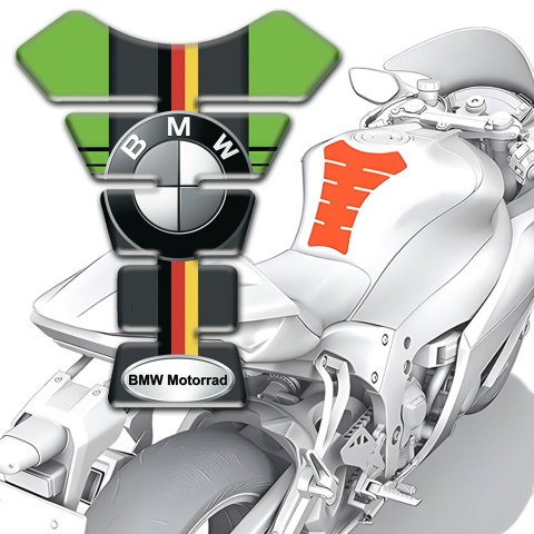 BMW Tank Guard Pads Green Motive base German Flag Style 