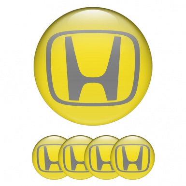 Honda Emblems for Wheel Center Caps Yellow