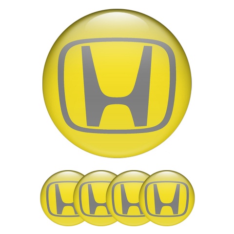 Honda Emblems for Wheel Center Caps Yellow