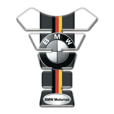 BMW Tank Guard Pads White Black Base with German Flag Decoration 
