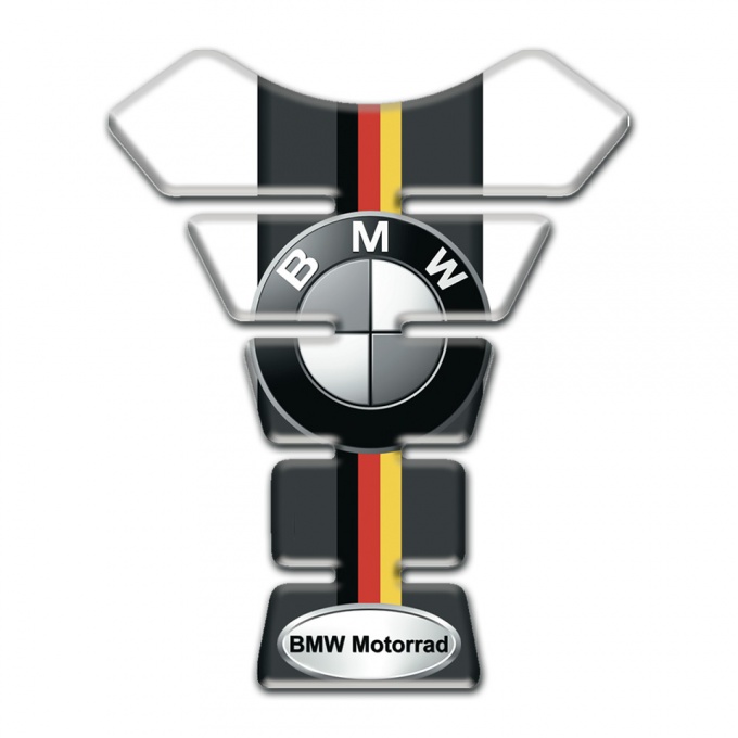 BMW Tank Guard Pads White Black Base with German Flag Decoration 
