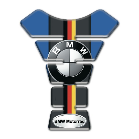 BMW Tank Pad Protector Blue Black base with German Flag Decoration 