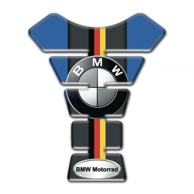 BMW Tank Pad Protector Blue Black base with German Flag Decoration 