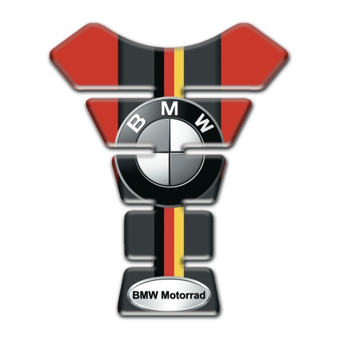BMW Motorrad Tank Protector Red Black Base with German Flag Decoration 