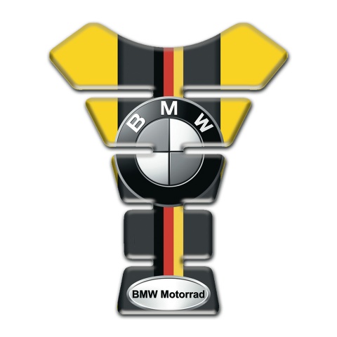 BMW Tank Guard Pads Yellow Black Base with German Flag Print 