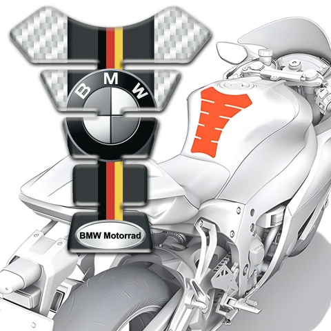 BMW Motorrad Tank Guard Pads White Carbon Base Style 