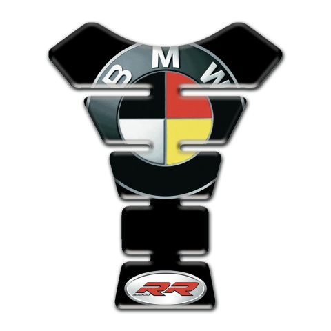 BMW RR Tank Protector Black base German Flag Logo Style 