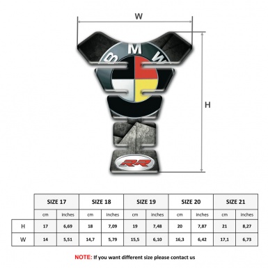 BMW RR Tank Pad Protector Unique Base Vision German Flag Logo 