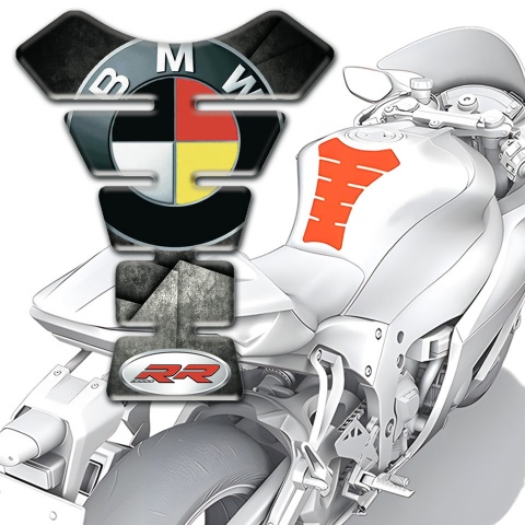 BMW RR Tank Pad Protector Unique Base Vision German Flag Logo 