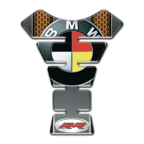 BMW RR Tank Pad Protector Honeycomb Base Motif and German Flag Logo 