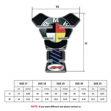 BMW RR Tank Guard Pads Neon Stripes Motive design 