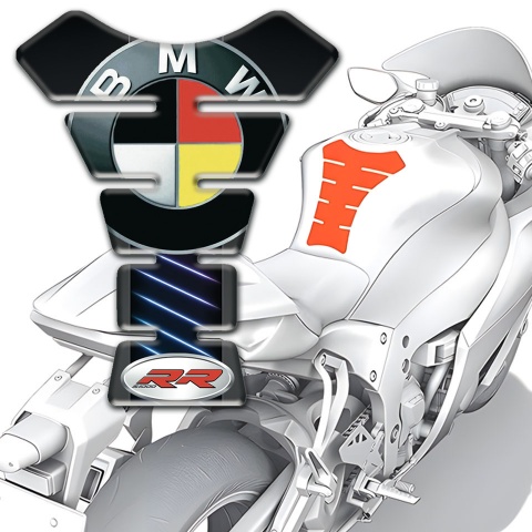 BMW RR Tank Guard Pads Neon Stripes Motive design 