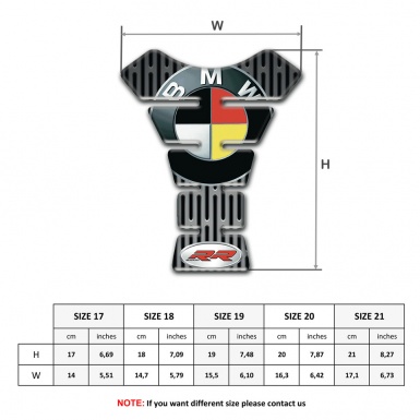 BMW RR Tank Pad Protector Metal Element Base Design 