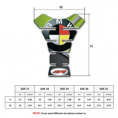 BMW RR Tank Pad Protector Green Motive Design 